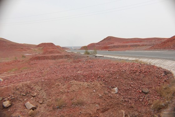 Xinjiang - Mountains: Burnt Mountain, Jimusar
